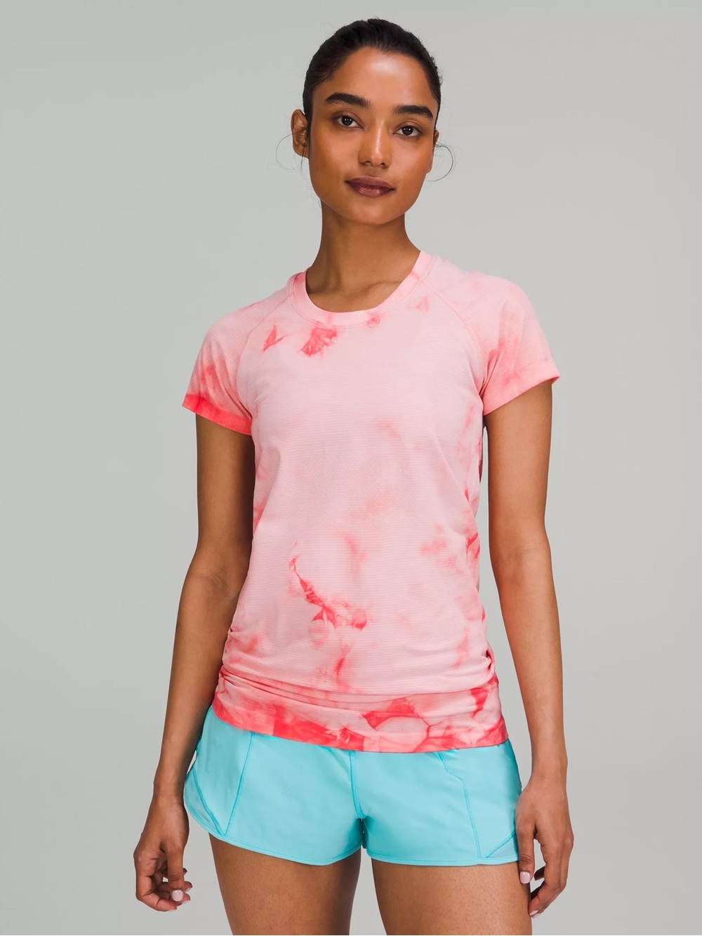 Lululemon Swiftly Tech Tee 2.0 Marble Dye Raspberry Cream Size 6